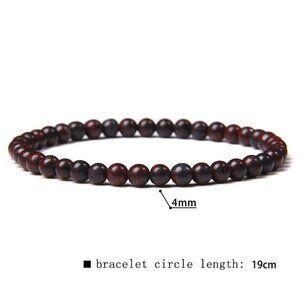 4mm Red Flower Jasper Natural Gemstone Beaded Stretchy Bracelet NWT